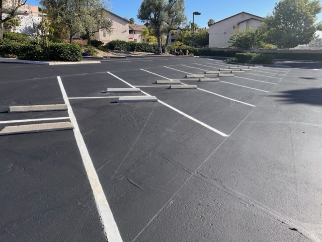 San Diego County Health Parking Lot After Repair with Sealant